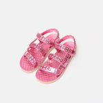 Chanel Pink Calfskin Chain Sandals