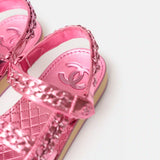 Chanel Pink Calfskin Chain Sandals