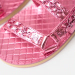 Chanel Pink Calfskin Chain Sandals