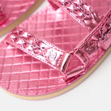 Chanel Pink Calfskin Chain Sandals