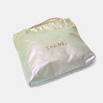 Chanel 22 Small Iridescent Silver Gold-Tone Metal