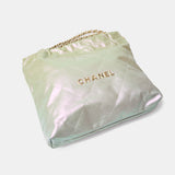 Chanel 22 Small Iridescent Silver Gold-Tone Metal